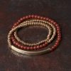 Tibetan Agate Copper Protection Triple Wrap Bracelet Tibetan Agate Copper Protection Triple Wrap Bracelet