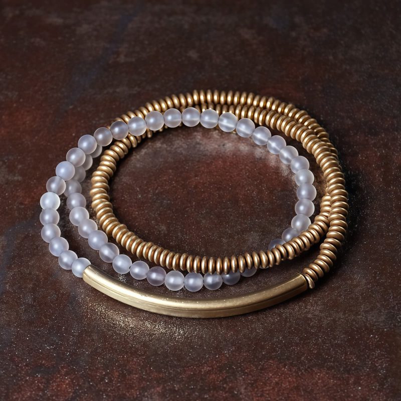 Tibetan Agate Copper Protection Triple Wrap Bracelet Tibetan Agate Copper Protection Triple Wrap Bracelet