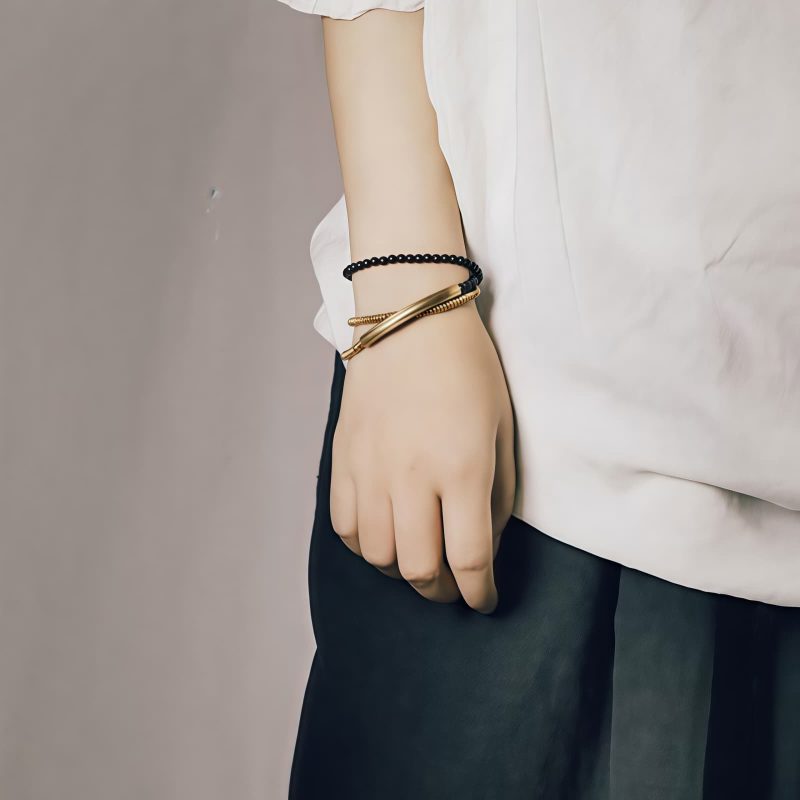 Tibetan Agate Copper Protection Triple Wrap Bracelet Tibetan Agate Copper Protection Triple Wrap Bracelet