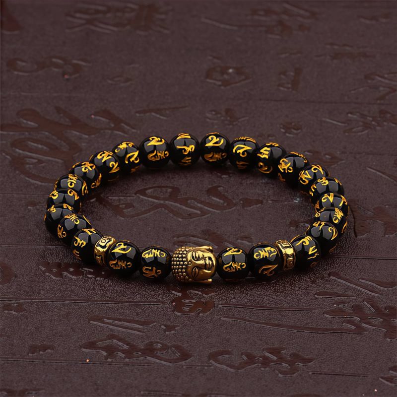 Tibetan Natural Stone Buddha Mantra Bracelet Tibetan Natural Stone Buddha Mantra Bracelet