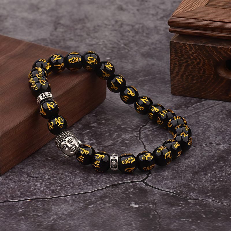 Tibetan Natural Stone Buddha Mantra Bracelet Tibetan Natural Stone Buddha Mantra Bracelet