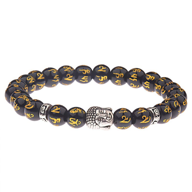 Tibetan Natural Stone Buddha Mantra Bracelet Tibetan Natural Stone Buddha Mantra Bracelet