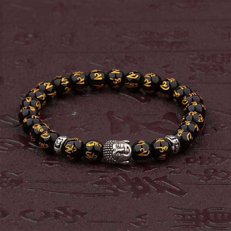 Tibetan Natural Stone Buddha Mantra Bracelet Tibetan Natural Stone Buddha Mantra Bracelet