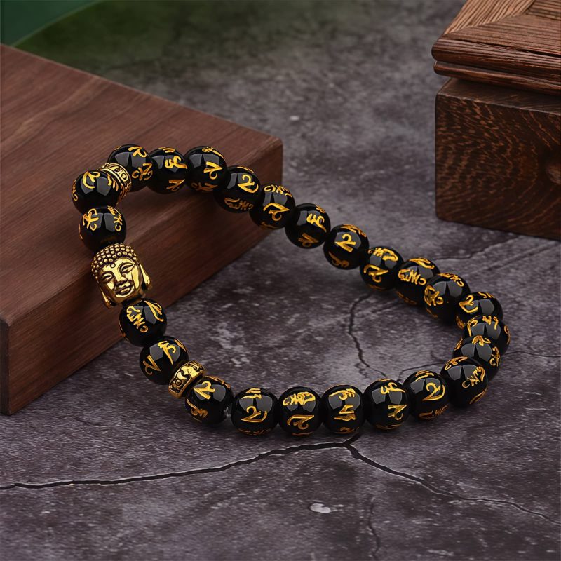Tibetan Natural Stone Buddha Mantra Bracelet Tibetan Natural Stone Buddha Mantra Bracelet