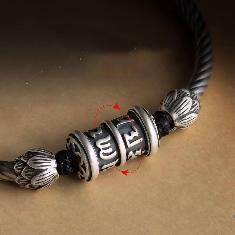 Tibetan Copper Lotus Bracelet with Om Mani Padme Hum Tibetan Copper Lotus Bracelet with Om Mani Padme Hum