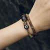Tibetan Dzi Bead Double Wrap Calm Bracelet Tibetan Dzi Bead Double Wrap Calm Bracelet