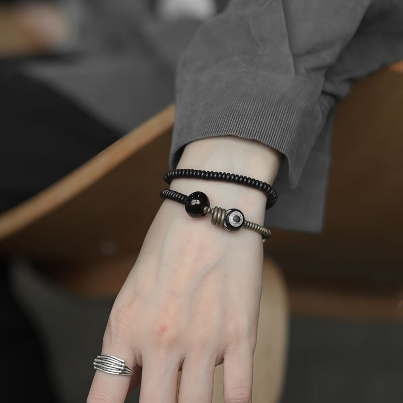 Tibetan Dzi Bead Double Wrap Calm Bracelet Tibetan Dzi Bead Double Wrap Calm Bracelet