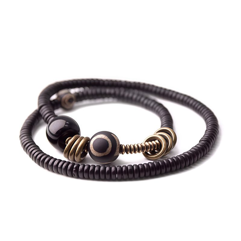 Tibetan Dzi Bead Double Wrap Calm Bracelet Tibetan Dzi Bead Double Wrap Calm Bracelet