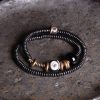 Tibetan Dzi Bead Double Wrap Calm Bracelet Tibetan Dzi Bead Double Wrap Calm Bracelet