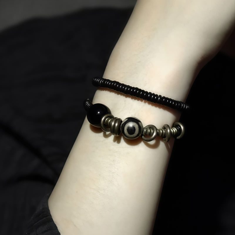 Tibetan Dzi Bead Double Wrap Calm Bracelet Tibetan Dzi Bead Double Wrap Calm Bracelet