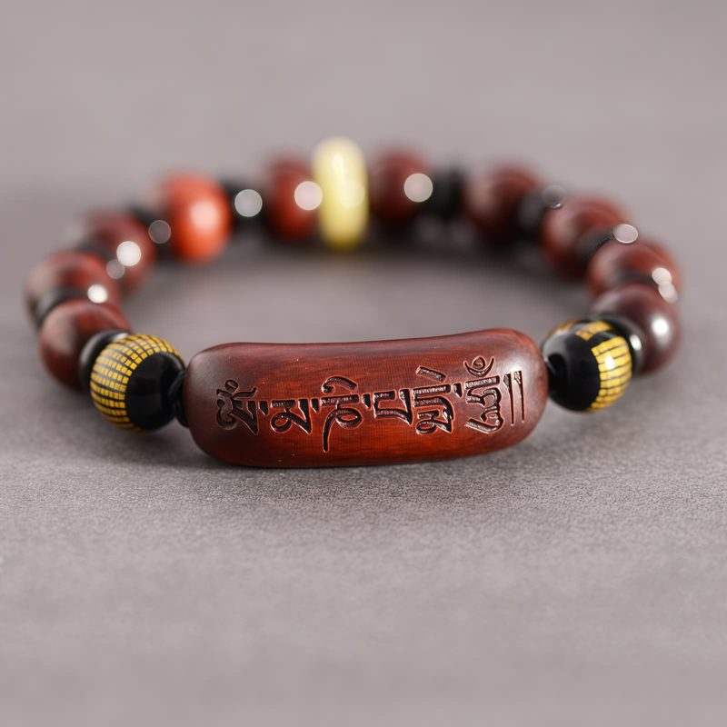 Tibetan Red Sandalwood Om Mani Padme Hum Meditation Bracelet Tibetan Red Sandalwood Om Mani Padme Hum Meditation Bracelet