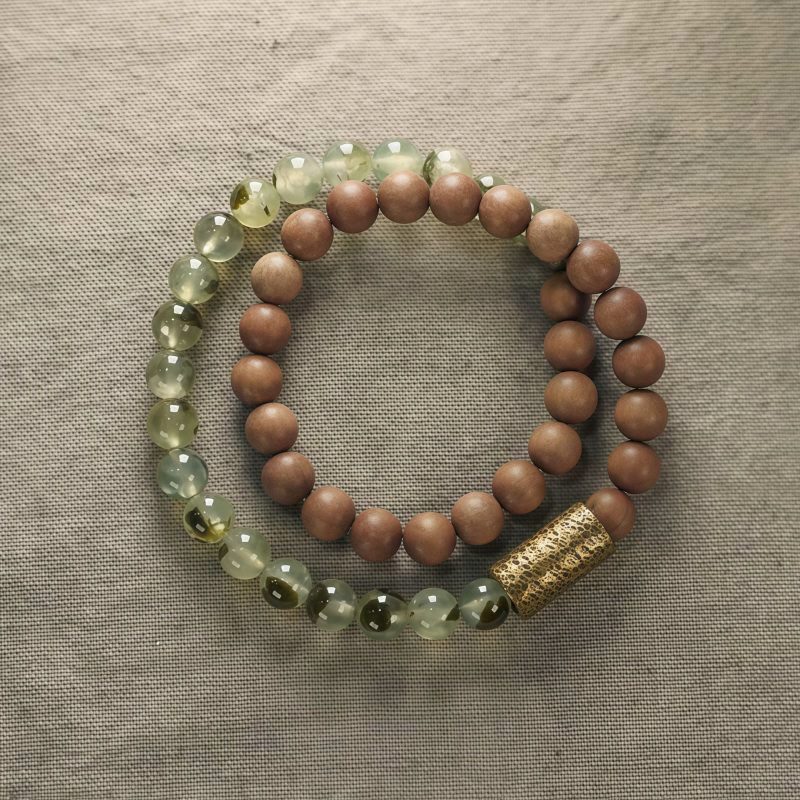 Tibetan Green Rutilated Quartz Sandalwood Bracelet Tibetan Green Rutilated Quartz Sandalwood Bracelet