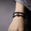Tibetan Three-eyed Dzi Bead Lava Rock Protection Bracelet Tibetan Three-eyed Dzi Bead Lava Rock Protection Bracelet