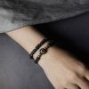 Tibetan Three-eyed Dzi Bead Lava Rock Protection Bracelet Tibetan Three-eyed Dzi Bead Lava Rock Protection Bracelet