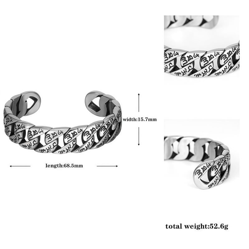 Tibetan Titanium Steel Om Mani Padme Hum Bracelet Tibetan Titanium Steel Om Mani Padme Hum Bracelet