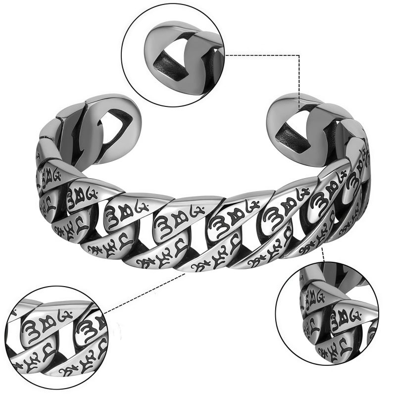 Tibetan Titanium Steel Om Mani Padme Hum Bracelet Tibetan Titanium Steel Om Mani Padme Hum Bracelet