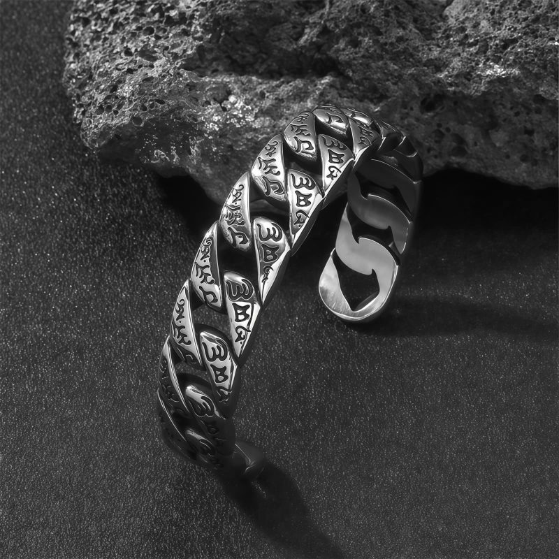 Tibetan Titanium Steel Om Mani Padme Hum Bracelet Tibetan Titanium Steel Om Mani Padme Hum Bracelet