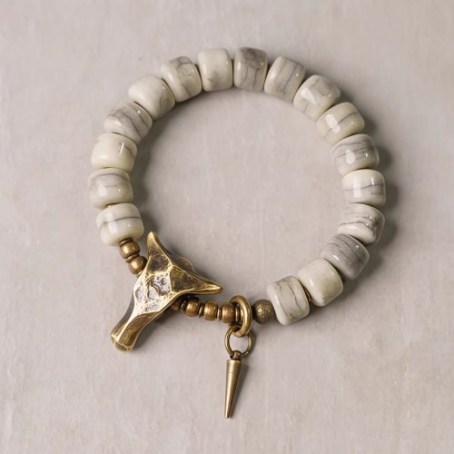 Pulseira Tibetana de Osso de Iaque e Cobre Harmony