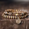 Pulsera Tibetana de Hueso de Yak y Madera de Ébano Tibetan Yak Bone Ebony Wood Power Bracelet