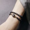 Vintage Lava Rock Healing Bracelet with Three-eyed Dzi Bead Vintage Lava Rock Healing Bracelet with Three-eyed Dzi Bead