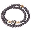 Vintage Lava Rock Healing Bracelet with Three-eyed Dzi Bead Vintage Lava Rock Healing Bracelet with Three-eyed Dzi Bead