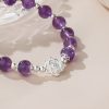 925 Silver Natural Amethyst Lotus Bracelet 925 Silver Natural Amethyst Lotus Bracelet