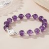 925 Silver Natural Amethyst Lotus Bracelet 925 Silver Natural Amethyst Lotus Bracelet