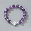925 Silver Natural Amethyst Lotus Bracelet 925 Silver Natural Amethyst Lotus Bracelet