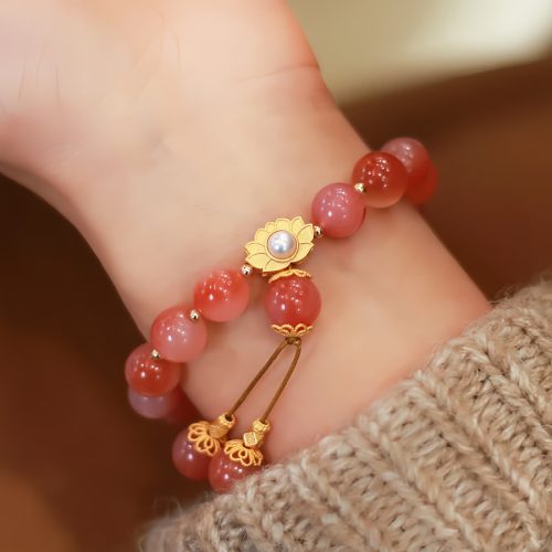 S925シルバー 蓮の花 覚醒と癒やしのブレスレット(塩源瑪瑙) S925シルバー 蓮の花 覚醒と癒やしのブレスレット(塩源瑪瑙)