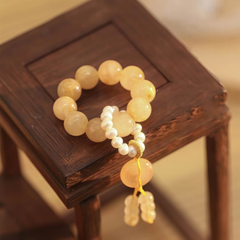 Citrine Peace Wrist Mala for Prosperity Citrine Peace Wrist Mala for Prosperity