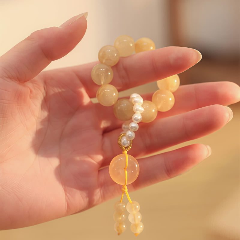 Citrine Peace Wrist Mala for Prosperity Citrine Peace Wrist Mala for Prosperity
