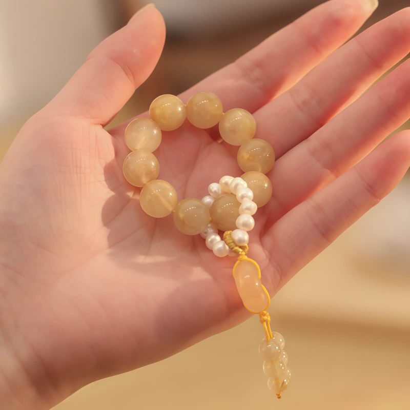 Citrine Peace Wrist Mala for Prosperity Citrine Peace Wrist Mala for Prosperity