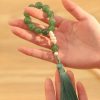 Green Strawberry Quartz Pearl Wrist Mala Green Strawberry Quartz Pearl Wrist Mala