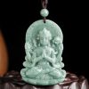 Natural Jade Avalokitesvara Amulet Necklace Natural Jade Avalokitesvara Amulet Necklace