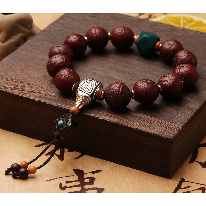 Tibetan Bodhi Seed Agate Wealth Wrist Mala Tibetan Bodhi Seed Agate Wealth Wrist Mala