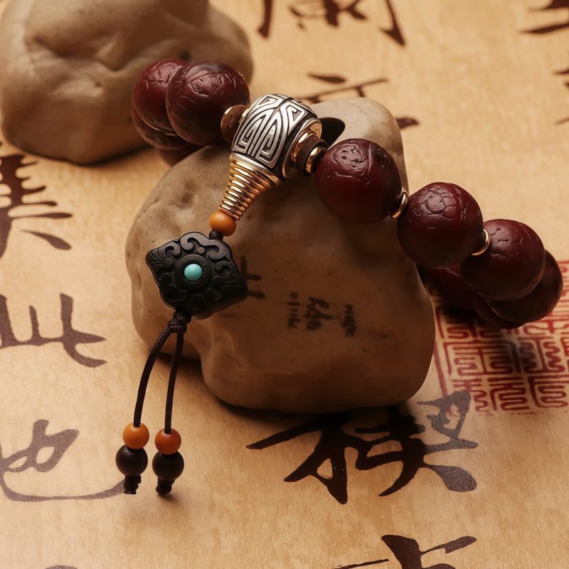 Tibetan Bodhi Seed Agate Wealth Wrist Mala Tibetan Bodhi Seed Agate Wealth Wrist Mala