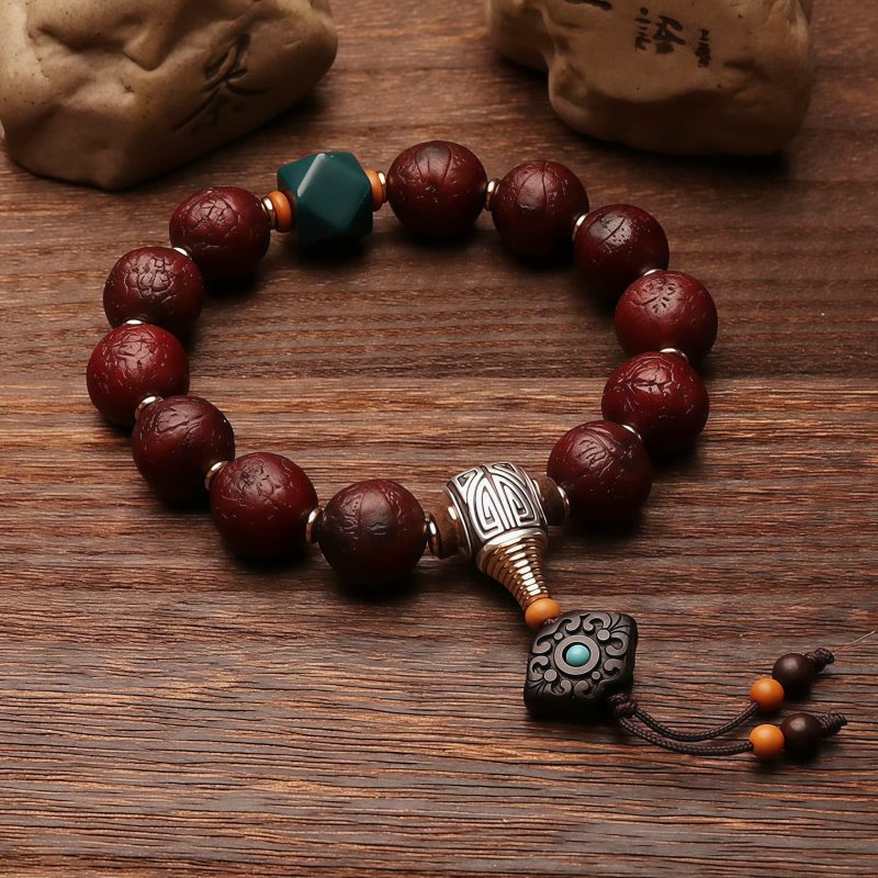 Tibetan Bodhi Seed Agate Wealth Wrist Mala Tibetan Bodhi Seed Agate Wealth Wrist Mala