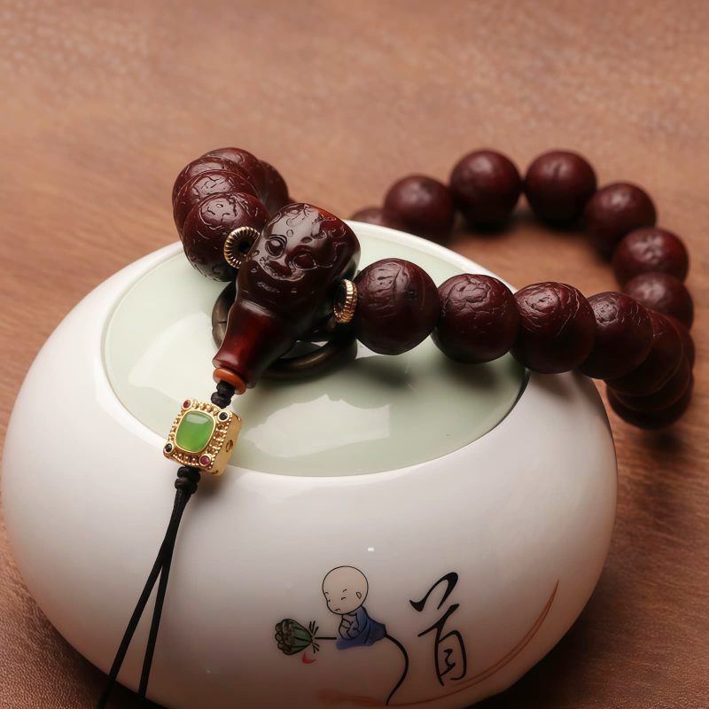 Tibetan Bodhi Seed Agate Wealth Wrist Mala Tibetan Bodhi Seed Agate Wealth Wrist Mala