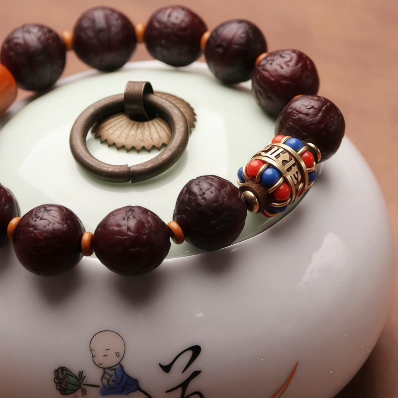 Tibetan Bodhi Seed Agate Wealth Wrist Mala Tibetan Bodhi Seed Agate Wealth Wrist Mala