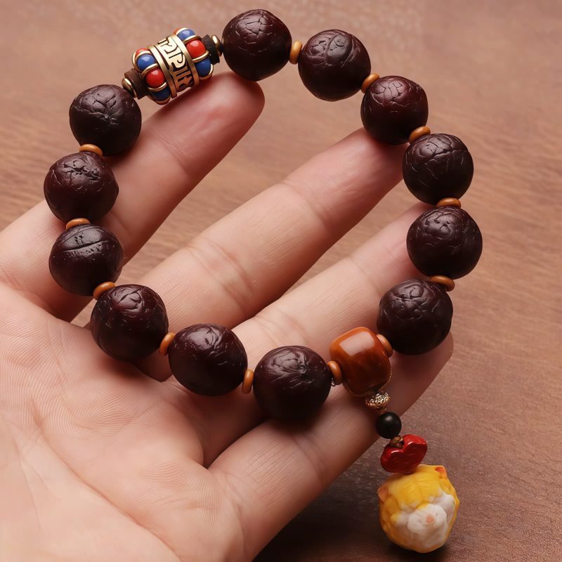 Tibetan Bodhi Seed Agate Wealth Wrist Mala Tibetan Bodhi Seed Agate Wealth Wrist Mala