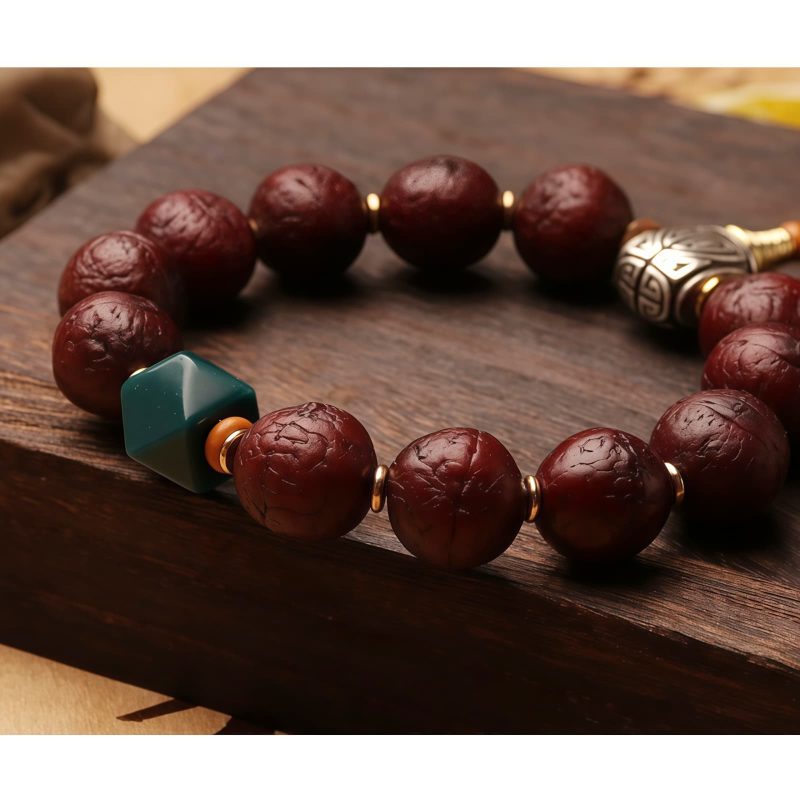 Tibetan Bodhi Seed Agate Wealth Wrist Mala Tibetan Bodhi Seed Agate Wealth Wrist Mala