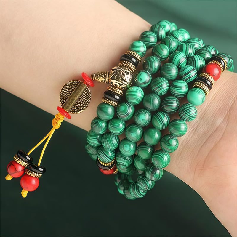 Tibetan Malachite 108 Mala Beads Necklace Tibetan Malachite 108 Mala Beads Necklace