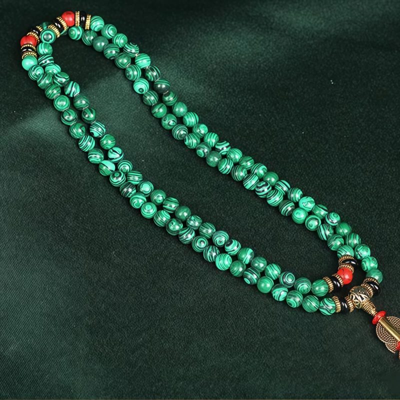 Tibetan Malachite 108 Mala Beads Necklace Tibetan Malachite 108 Mala Beads Necklace