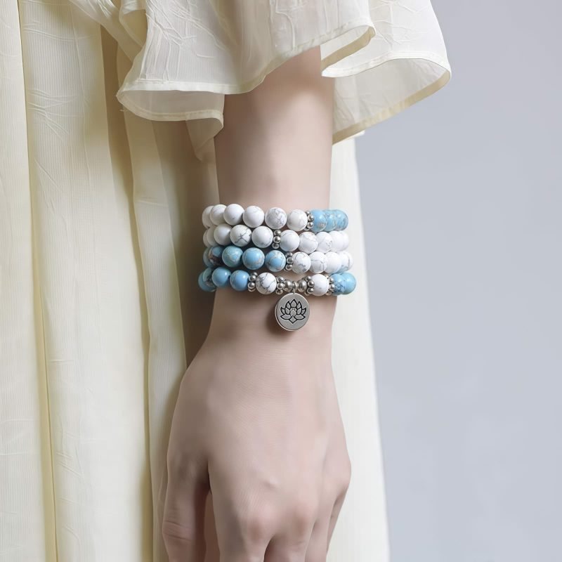 Tibetan White Turquoise Blessing Bracelet Tibetan White Turquoise Blessing Bracelet