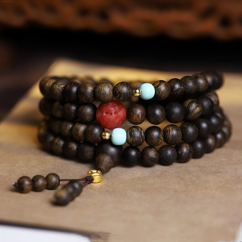 Turquoise Agarwood Meditation Bracelet with 108 Beads Turquoise Agarwood Meditation Bracelet with 108 Beads