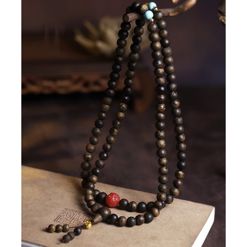 Turquoise Agarwood Meditation Bracelet with 108 Beads Turquoise Agarwood Meditation Bracelet with 108 Beads