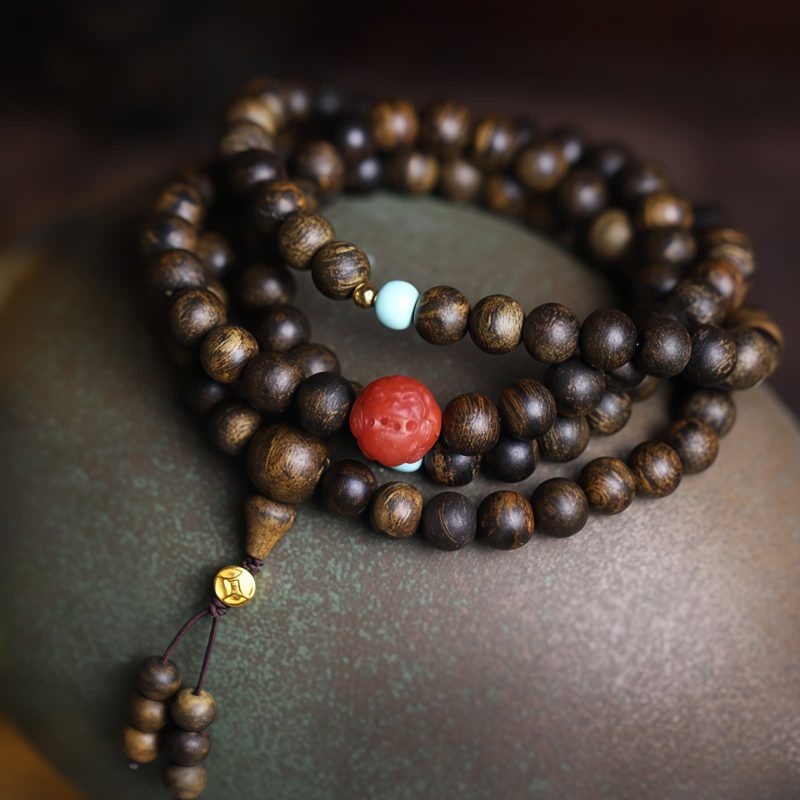 Turquoise Agarwood Meditation Bracelet with 108 Beads Turquoise Agarwood Meditation Bracelet with 108 Beads