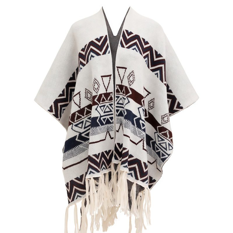Chal Tibetano de Rayas Onduladas: Calidez y Estilo Étnico Tibetan Wave Stripe Cozy Scarf - 22