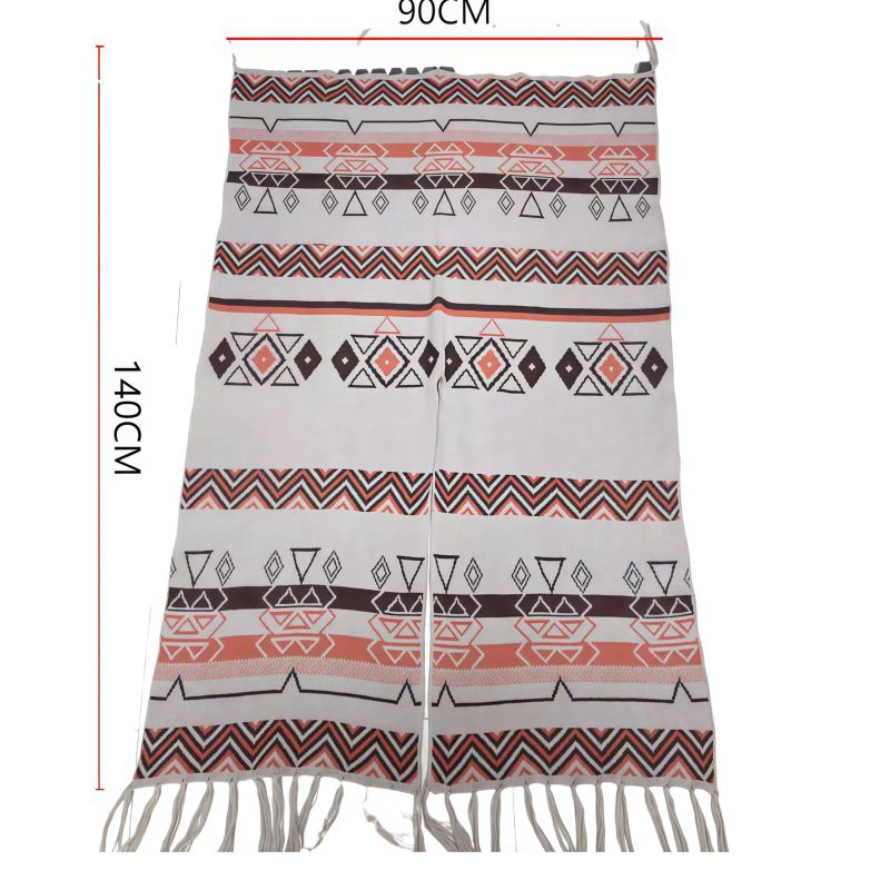 Chal Tibetano de Rayas Onduladas: Calidez y Estilo Étnico Tibetan Wave Stripe Cozy Scarf - 29
