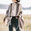 Chal Tibetano de Rayas Onduladas: Calidez y Estilo Étnico Tibetan Wave Stripe Cozy Scarf - 1